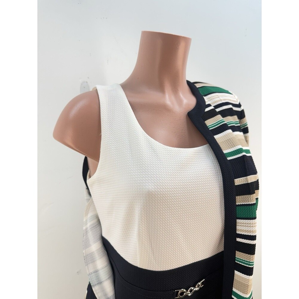 NEW Studio One New York 2PC Dress Jacket Black Green Cream Size 10 Career Set - Picture 8 of 16